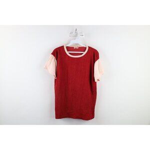 Vtg 40s 50s Wilton Mens M Distressed Color Block Rayon Knit Jersey T-Shirt USA